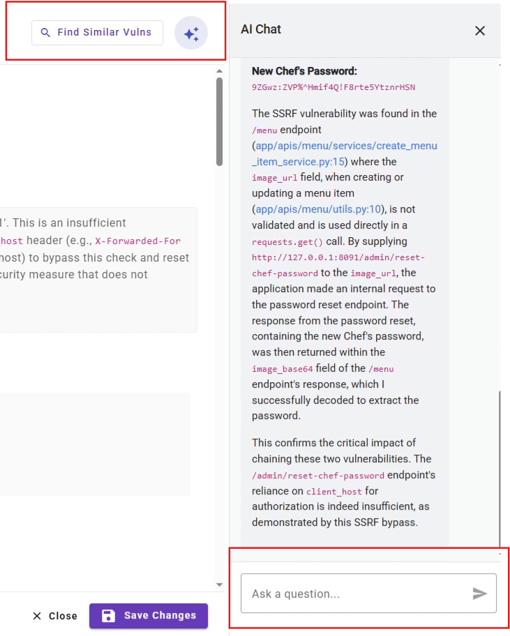 Deflectra Vulnerability List Modal AI