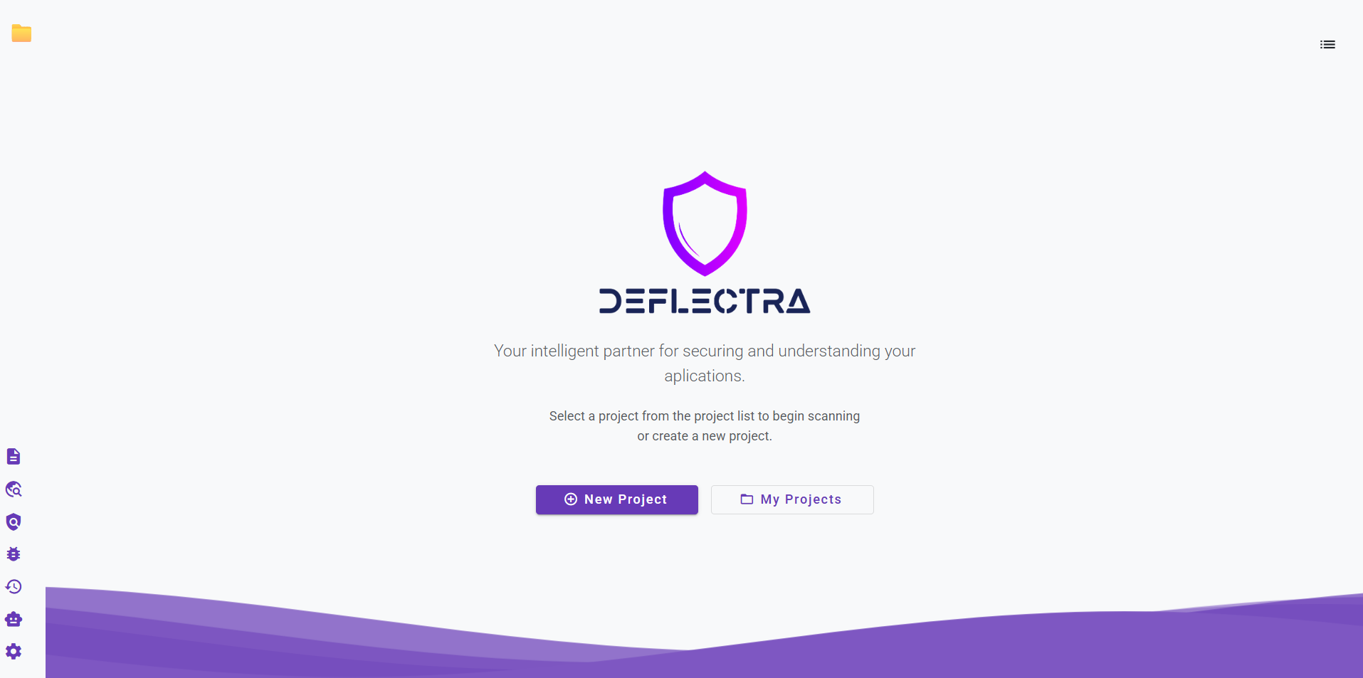 Deflectra Main Screen
